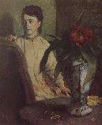 Edgar Degas The woman beside th vase oil painting artist